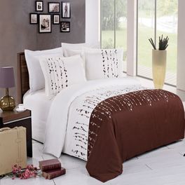 blancho bedding Ellis Embroidered 3-Piece Duvet Cover Set King-Calking Size