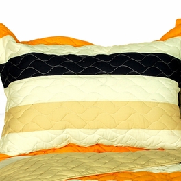 Blancho Bedding [Engagement] 3PC Vermicelli-Quilted Patchwork Quilt Set (Full/Queen Size)