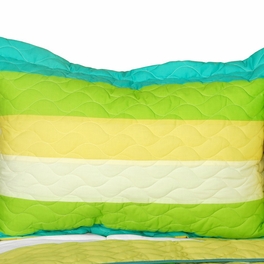 Blancho Bedding [Enjoying Free] 3PC Vermicelli-Quilted Patchwork Quilt Set (Full/Queen Size)