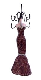 blancho bedding Erica - A Dress Up Doll Necklace Display-MD Jewelry Holder Jewelry Stand - Burgundy
