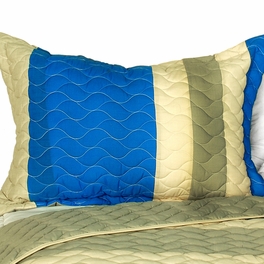 Blancho Bedding [Eternal Love] 3PC Vermicelli-Quilted Patchwork Quilt Set (Full/Queen Size)