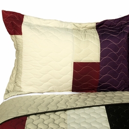 Blancho Bedding [Eternal Promiss] 3PC Vermicelli - Quilted Patchwork Quilt Set (Full/Queen Size)