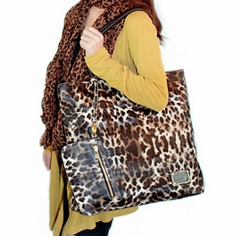 Blancho Bedding [Eva Bag] Leopard Double Handle Leatherette Satchel Bag Handbag Purse