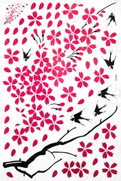 Blancho Bedding Falling Cherry Bloom - X-Large Wall Decals Stickers Appliques Home Decor