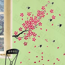 blancho bedding Falling Cherry Bloom - X-Large Wall Decals Stickers Appliques Home Decor