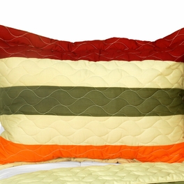 Blancho Bedding [Fanny Lorraine] 3PC Vermicelli-Quilted Patchwork Quilt Set (Full/Queen Size)
