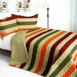 blancho bedding [Fanny Lorraine] 3PC Vermicelli-Quilted Patchwork Quilt Set (Full/Queen Size)