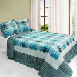 blancho bedding [Fantastic Land] Cotton 3PC Vermicelli-Quilted Printed Quilt Set (Full/Queen Size)