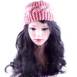 blancho bedding Fashion Women Crystal Headwear/Head Warp/Headband/Hair Accessory PINK