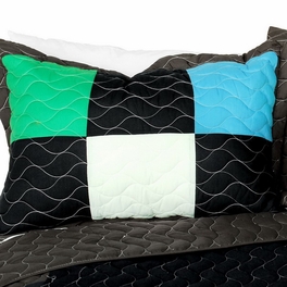 Blancho Bedding [Fatal Attraction-2] Vermicelli-Quilted Patchwork Plaid Quilt Set Twin