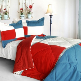 blancho bedding [Fate Sky] Quilted Patchwork Down Alternative Comforter Set (King Size)