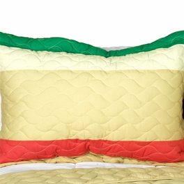 Blancho Bedding [Ferragamo Romantic] 3PC Vermicelli-Quilted Patchwork Quilt Set (Full/Queen Size)