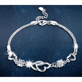 Blancho Bedding Festival's Day Present Sterling Silver Accessories Beautiful Bracelet For Women Gift(Love)