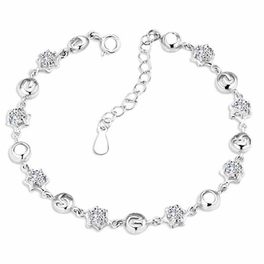 Blancho Bedding Festival's Day Present Sterling Silver Accessories Beautiful Bracelet For Women Gift(Blue)