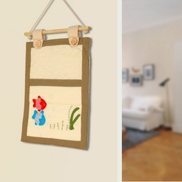Blancho Bedding [Fish] Ivory/Wall Hanging/ Wall Organizers/ Wall Pocket/ Baskets / Wall Pocket (11*14)