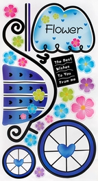 Blancho Bedding Flower & Bike - Wall Decals Stickers Appliques Home Decor