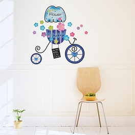 blancho bedding Flower & Bike - Wall Decals Stickers Appliques Home Decor