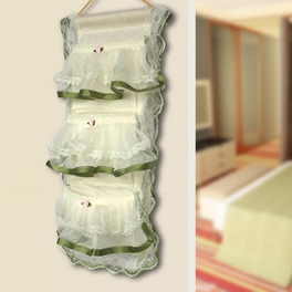 Blancho Bedding [Flower Bud Silk] Green Lace/Wall Hanging/Wall Organizers/Baskets/Hanging Baskets (10*20)