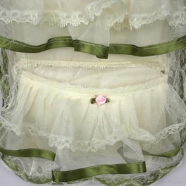 Blancho Bedding [Flower Bud Silk] Green Lace/Wall Hanging/Wall Organizers/Baskets/Hanging Baskets (10*20)