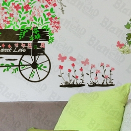 Blancho Bedding Flowers And Pushcart - Wall Decals Stickers Appliques Home D¨¦cor