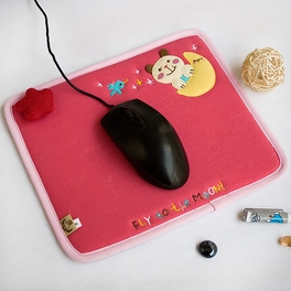 Blancho Bedding [Fly To The Moon] Embroidered Applique Fabric Art Mouse Pad / Mouse Mat / Mousing Surface (10.3*8.8)