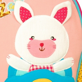 Blancho Bedding [Flying Rabbit] Embroidered Applique Kids Fabric Art School Backpack / Outdoor Backpack (9.0*9.8*2.7)