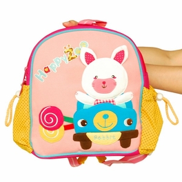 Blancho Bedding [Flying Rabbit] Embroidered Applique Kids Fabric Art School Backpack / Outdoor Backpack (9.0*9.8*2.7)