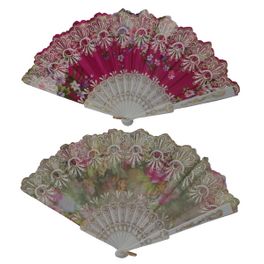 blancho bedding Foldable Raw Silk Printing Folding Fan 007W-MISTIC-GOLD-MIXED-8PC