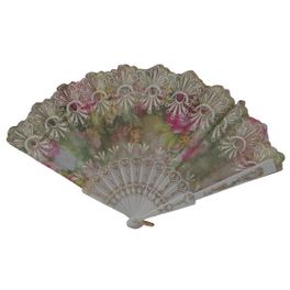 blancho bedding Foldable Raw Silk Printing Folding Fan 007W-MISTIC-GOLD-GREEN-2PC