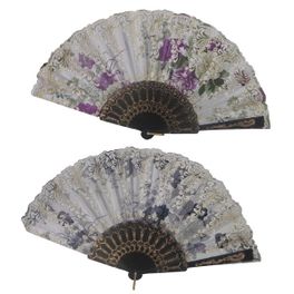blancho bedding Foldable Raw Silk Printing Folding Fan 036BLK-SATIN-MIXED-8PC