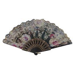 blancho bedding Foldable Raw Silk Printing Folding Fan 3812BLK-DAISY-SATIN-OLIVE-2PC