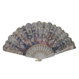blancho bedding Foldable Raw Silk Printing Folding Fan 3812W-DAISY-SATIN-GREY-2PC