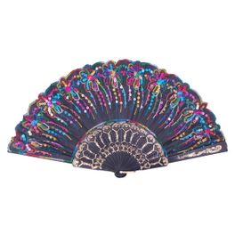 blancho bedding Foldable Raw Silk Printing Folding Fan FS004-1-FIREWORKS-MULTI-2PC