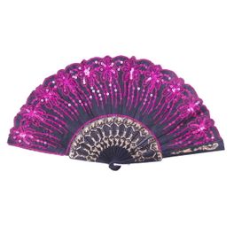 blancho bedding Foldable Raw Silk Printing Folding Fan FS004-1-FIREWORKS-PINK-2PC