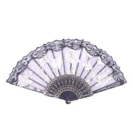 blancho bedding Foldable Raw Silk Printing Folding Fan FS008-ROSE-GOLD-GLITTER-WHITE-2PC