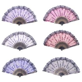 blancho bedding Foldable Raw Silk Printing Folding Fan FS008-ROSE-GOLD-GLITTER-MIXED-4PC