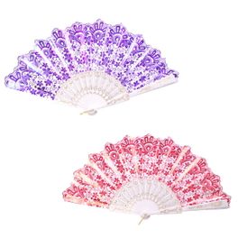 blancho bedding Foldable Raw Silk Printing Folding Fan FS031-METALIC-MIXED-8PC