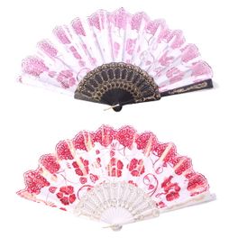blancho bedding Foldable Raw Silk Printing Folding Fan FS032-METALIC-MIXED-4PC