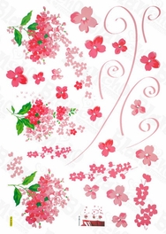 Blancho Bedding Folk Flowers - Large Wall Decals Stickers Appliques Home Decor