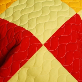 Blancho Bedding [Football Glory] 3PC Vermicelli-Quilted Patchwork Quilt Set (Full/Queen Size)