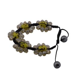 blancho bedding Four Yellow Insect-shaped Stones Yellow Crystals Bracelet Adjustable Stylish