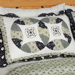 Blancho Bedding [Francesca] Cotton 3PC Vermicelli-Quilted Printed Quilt Set (Full/Queen Size)