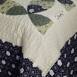 Blancho Bedding [Francesca] Cotton 3PC Vermicelli-Quilted Printed Quilt Set (Full/Queen Size)