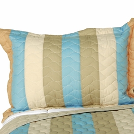 Blancho Bedding [Free Sunday] 3PC Vermicelli-Quilted Patchwork Quilt Set (Full/Queen Size)