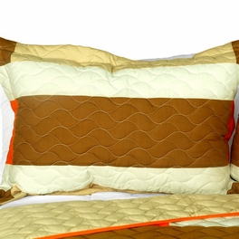 Blancho Bedding [Frenzied Night] 3PC Vermicelli-Quilted Patchwork Quilt Set (Full/Queen Size)