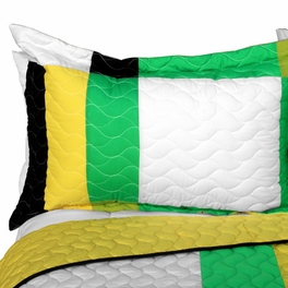 Blancho Bedding [Fresh Field] 3PC Vermicelli - Quilted Patchwork Quilt Set (Full/Queen Size)