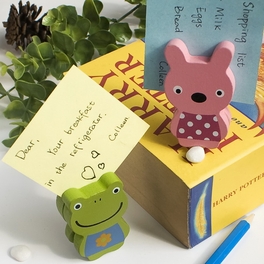 Blancho Bedding [Frog & Rabbit] - Card Holder / Wooden Clips / Wooden Clamps / Animal Clips