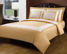 blancho bedding Full/Queen Gold/Ivory Hotel 5-PC Duvet cover set