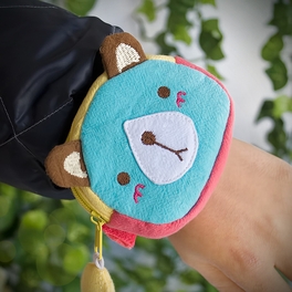 Blancho Bedding [Funny Bear] Embroidered Applique Fabric Art Wrist Wallet / Coin Purse / Wrist Pack (2.7*3.4)