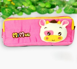 blancho bedding [Funny Bunny] Embroidered Applique Pencil Pouch Bag / Pencil Holder / Carrying Case (3.7*2.7*1.6)